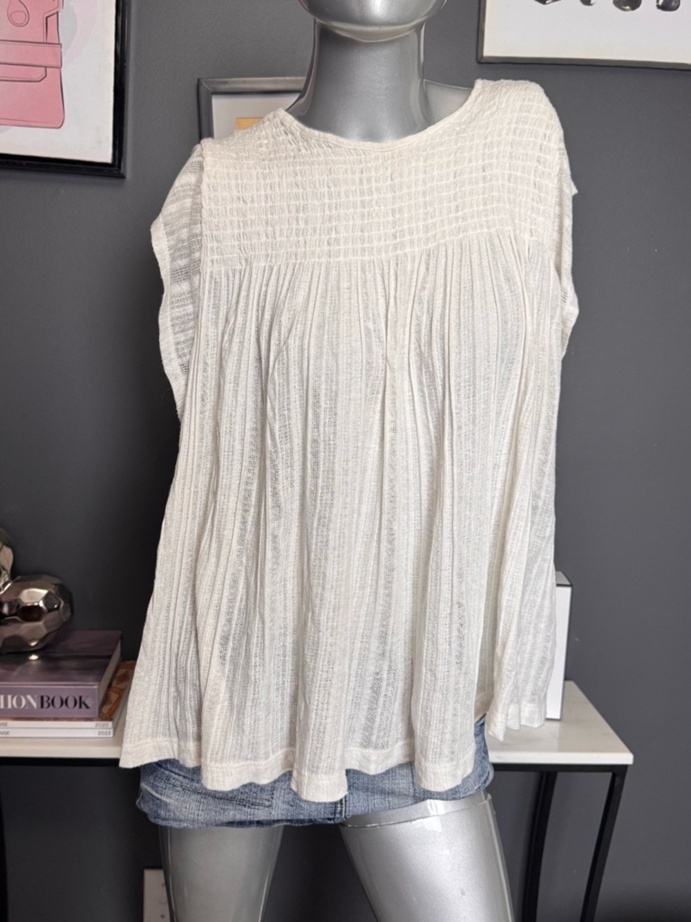 Akemi + Kin White Boho Flowy Shirt